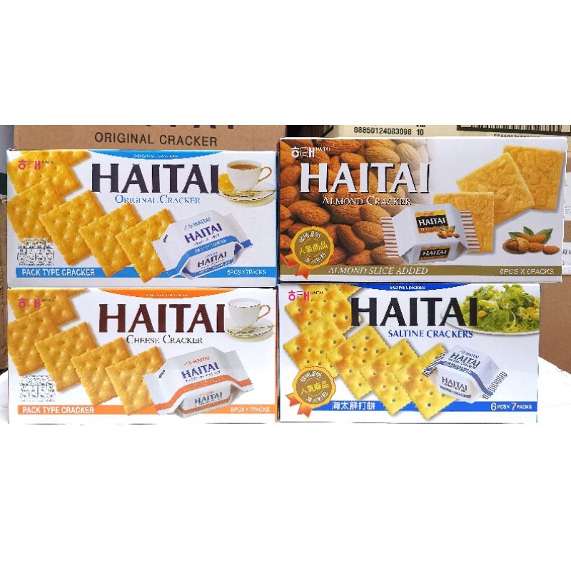 Haitai Cracker ไฮไท แครกเกอร์ เกาหลี แครกเกอร์ไฮไท มี 4 รส อัลมอนด์ ชีส เค็ม และดั้งเดิม