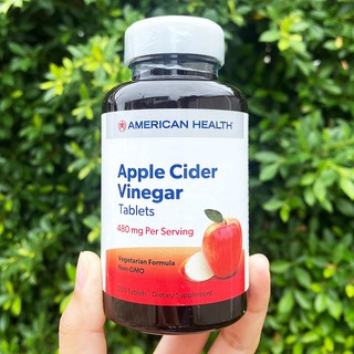 แอปเปิ้ล ไซเดอร์ American Health® Apple Cider Vinegar 480 mg 200 Tablets ช่วยระบบย่อยอาหาร