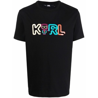 เสื้อยืดแขนสั้นลําลอง พิมพ์ลาย Karl Lagerfeld ทรงหลวม แฟชั่นสําหรับผู้ชาย และผู้หญิง ไซซ์ S - 5XL