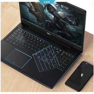 แผ่นฟิล์มซิลิโคน ป้องกันฝุ่น กันน้ํา สําหรับคีย์บอร์ดแล็ปท็อป DELL 7567 7566 Vostro 15 7570 5566 7577 5565 G3 15 17 G7 Gaming 7588 5590 15.6 นิ้ว [ZK]