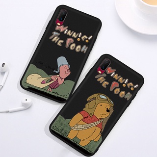 เคสโทรศัพท์มือถือ Tpu ผิวด้าน ลายการ์ตูนหมีพูห์ สีดํา สําหรับ Huawei Nova 7 Y9 Y7 Prime Y5 Y6 Huawei Y7 Pro Nova 6 7 Pro Se Y6P Y8P M032