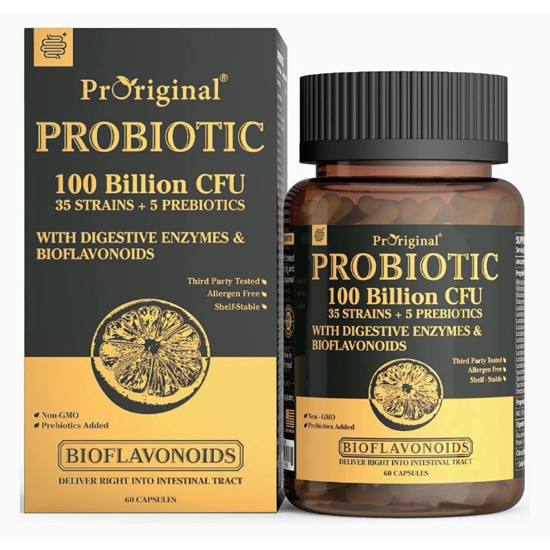 Probiotic 100 billion CFU 35 strains+5 prebioticsเชื้อจุลินทรีย์ดีบำรุงลำไส้ 60แคปซูล(พร้อมส่ง)