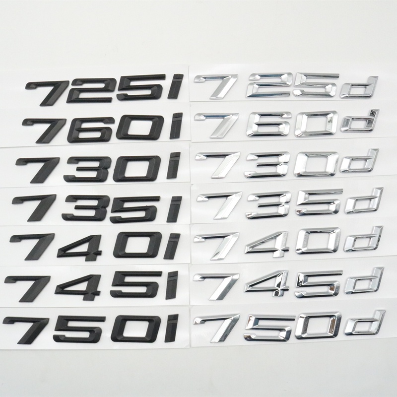 Emblem Letter ด้านหลังหางโลโก้ป้ายสําหรับ BMW 7 Series 725i 730i 740Li 745i 750iL 760i 730d 735d 740d 745d 750d 760d
