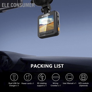 Ele กล้องบันทึกวิดีโอ 4K Gps ตรวจจับแรงโน้มถ่วง พร้อมหน้าจอแสดงผล Wifi Ips สําหรับจอดรถยนต์