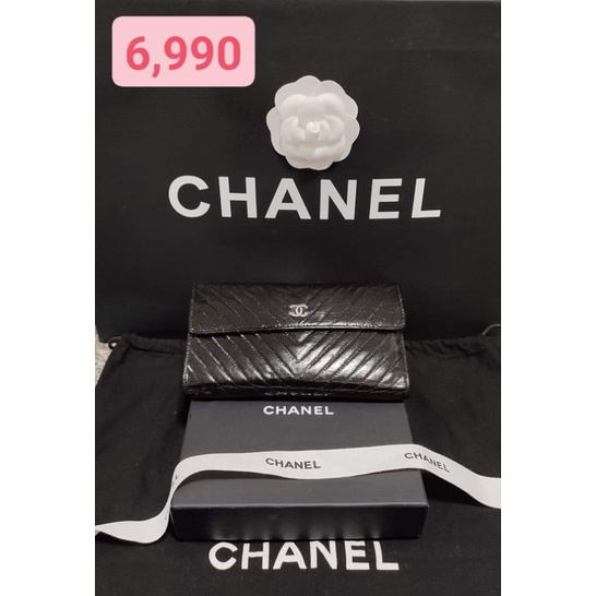 Chanel ของแท้ มือสอง กระเป๋าสตางค์ 2 พับครึ่ง