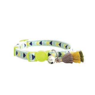 KAFBO Safety collar- Bohemian Lime ปลอกคอนิรภัยสำหรับแมว สร้อยคอ ปลอกคอ ปอมปอม ปลอกคอแมว สร้อยคอแมว สร้อยปอมปอมแมว