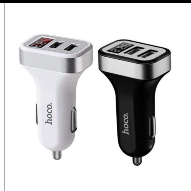 ที่ชาร์จมือถือในรถยนต์ ยี่ห้อ hoco Z3วัดโวลท์แบตได้ car charger LED 2USB