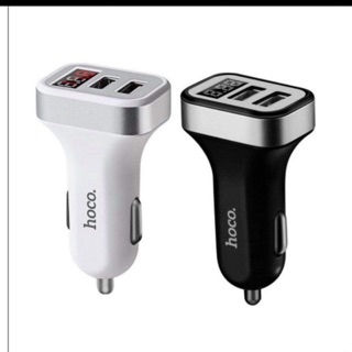 ที่ชาร์จมือถือในรถยนต์ ยี่ห้อ hoco Z3วัดโวลท์แบตได้ car charger LED 2USB