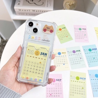 พร้อมส่ง🍭 Case เคส เคสมือถือ เคสโทรศัพท์ เคสนิ่ม เคสใส่บัตรลายปีเสือ+ปฏิทิน12 เดือน เคสใส เคสใส่บัตร