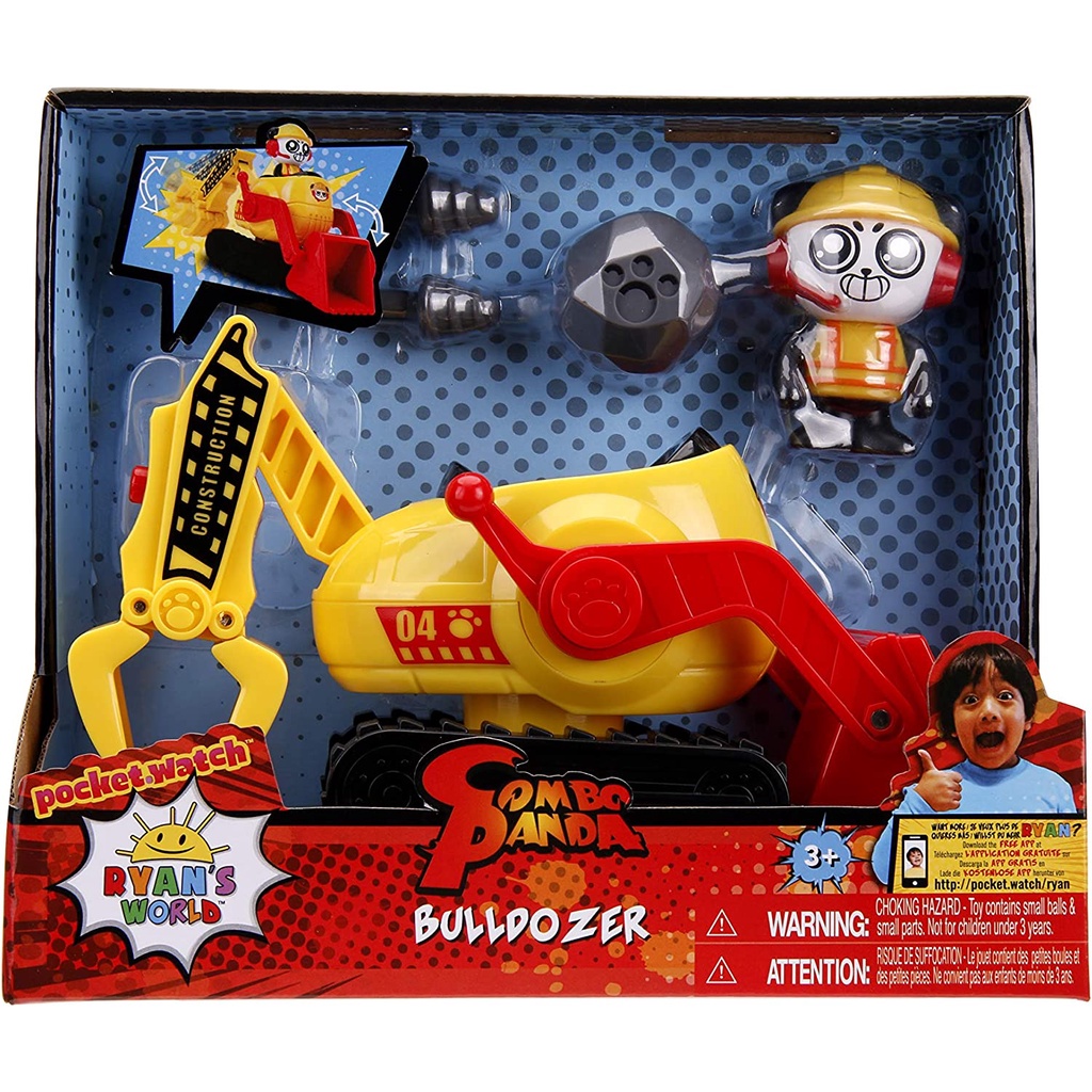 Jada Toys - Ryan's World 6 Feature Vehicle with Figure - Combo Panda &amp; Bulldozer Jada Toys - Ryan's World 6 Feature Vehicle with Figure - Combo Panda &amp; Bulldozer ของเล่นสําหรับเด็ก