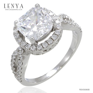 Lenya Jewelry แหวนเพชร DiamondLike ล้อมด้วย CZ เป็นวงกลมประดุจดาวล้อมเดือน ดูหรูหรา เลอค่า น่าเป็นเจ้าของ