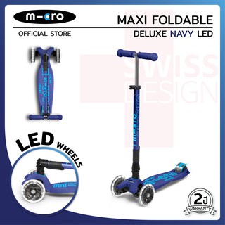 Micro Maxi Deluxe Foldable LED สกู๊ตเตอร์เด็ก อายุตั้งแต่ 5-12 ปี