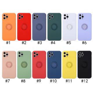 เคท ไอโฟน Liquid Silicone iPhone 11 เคท With Ring Holder iPhone 11 Pro Max Soft Case Camera Protector iPhone TPU Case