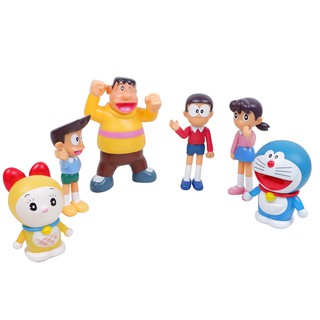 Doraemon ของเล่น ฟิกเกอร์ 6 ตัว โดราเอม่อน ของเล่นสะสม ยกแก๊ง สุดน่ารัก ลิขสิทธิ์แท้ ขนาด ย 11.5xก 8.5xส 18 ซม. ของเล่นสะสม