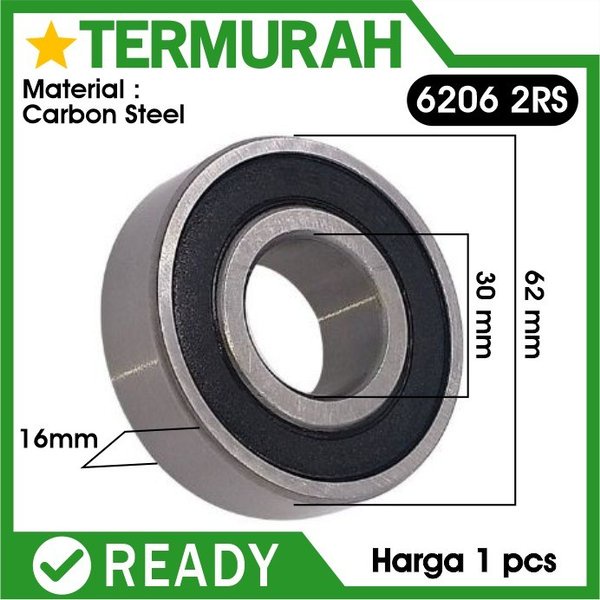 MESIN Ball Bearing 6206 2RS 62062RS Original Bearing Laker มอเตอร์ล้อเครื่องยนต์ปั๊มไม่ยี่ห้อ SKF NT
