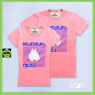 Rudedog เสื้อคอกลม ชาย หญิง รุ่น ฺ Big Head สีชมพู