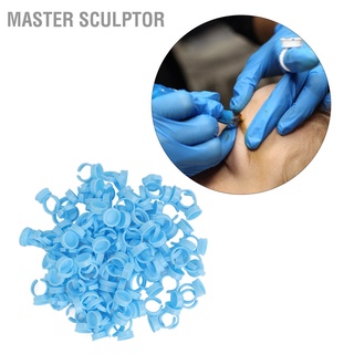 Master Sculptor ถ้วยหมึกสัก แบบเปิด ใช้แล้วทิ้ง สีฟ้า สําหรับต่อขนตา 100 ชิ้น