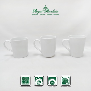 แก้วมัค (MUG) แพ็ค 1 ชิ้น มีให้เลือก 4 แบบ เนื้อพอร์ชเลน สีขาว แบรนด์รอยัล ปอร์ซเลน Royal Porcelain เซรามิคเกรดพรีเมี่ยม