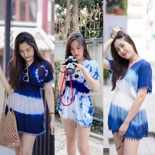 มัดย้อม ชุดมัดย้อม เดรสมัดย้อม เสื้อมัดย้อม ชุดไปทะเล