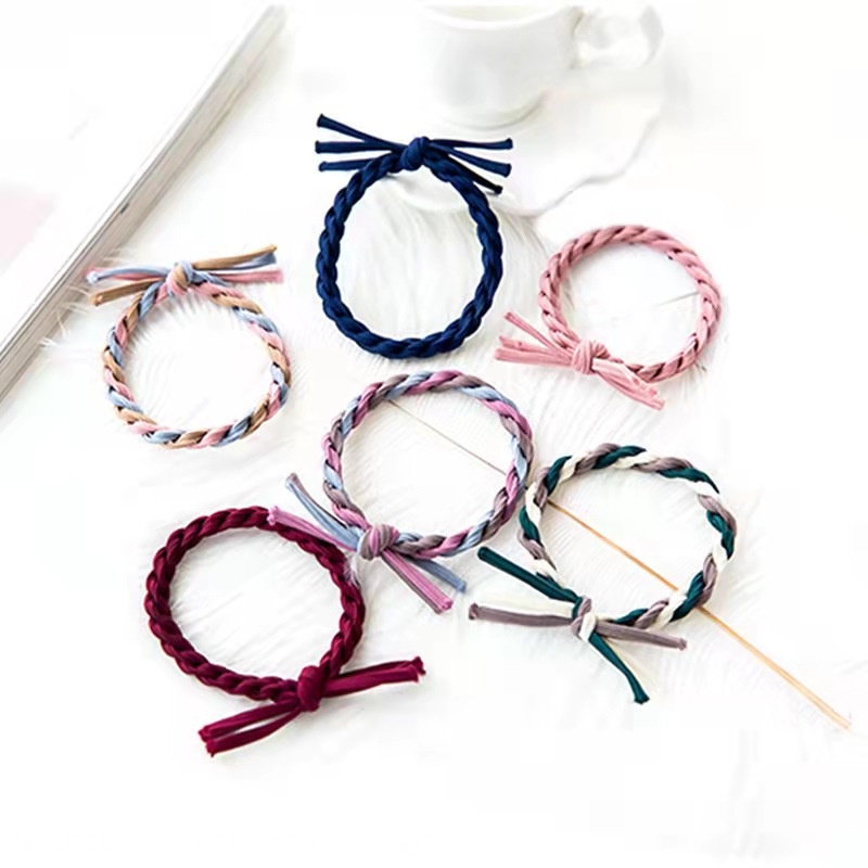 เคเอฟ385เกาหลีหนาจับคู่สีบิดไขลานรูปร่างยางรัดอุปกรณ์ผม - รูปที่ 4