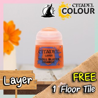 (Layer) TROLLSLAYER ORANGE : Citadel Paint แถมฟรี 1 Floor Tile