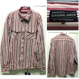 เสื้อเชิ้ตมือสอง DIAGONAL ARROW ซิปหน้า อก 22.5" ยาว 29"