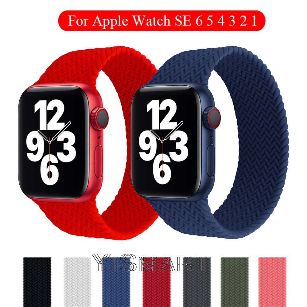สายนาฬิกาข้อมือ ซิลิโคน แบบยืดหยุ่น สําหรับ Apple Watch 6 SE 44 มม. 40 มม. iWatch 5 4 3 2 1 38 มม. 42 มม.