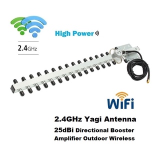 เสาอากาศ Wifi Yagi Antenna Outdoor 25dBi High Gain Signal Booster Amplifier