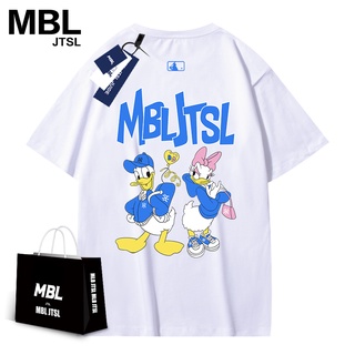 Mbl เว็บไซต์อย่างเป็นทางการ ของแท้ ครึ่งแขน ข้อต่อ การ์ตูน เสื้อยืด ไฮสตรีท คู่รัก หลวม ผู้ชายและผู้หญิง การ์ตูน แขนสั้น ผ้าฝ้ายน้ํา