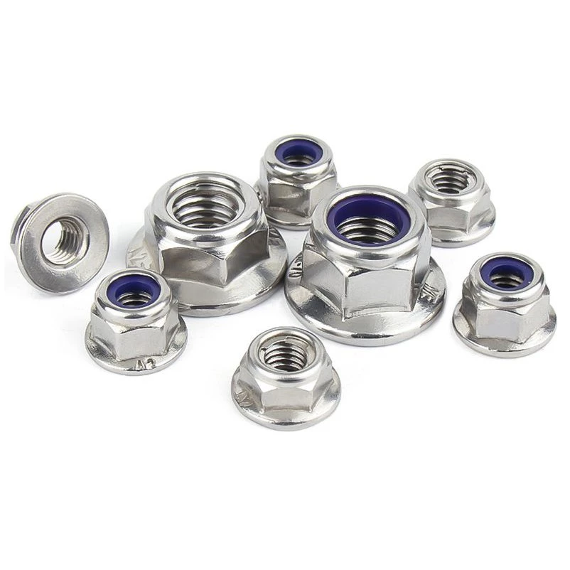 หัวน็อตตัวเมียล็อคไนลอนติดแหวน สแตนเลส 304 M3M4M5M6 Flange Nylon Insert Nut thumbnail 10