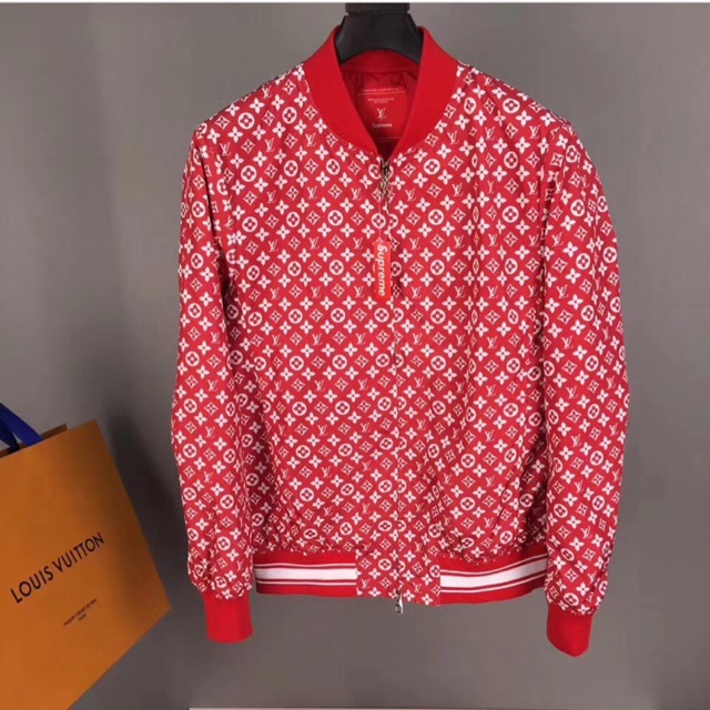 supreme louis vuitton baseball jacket