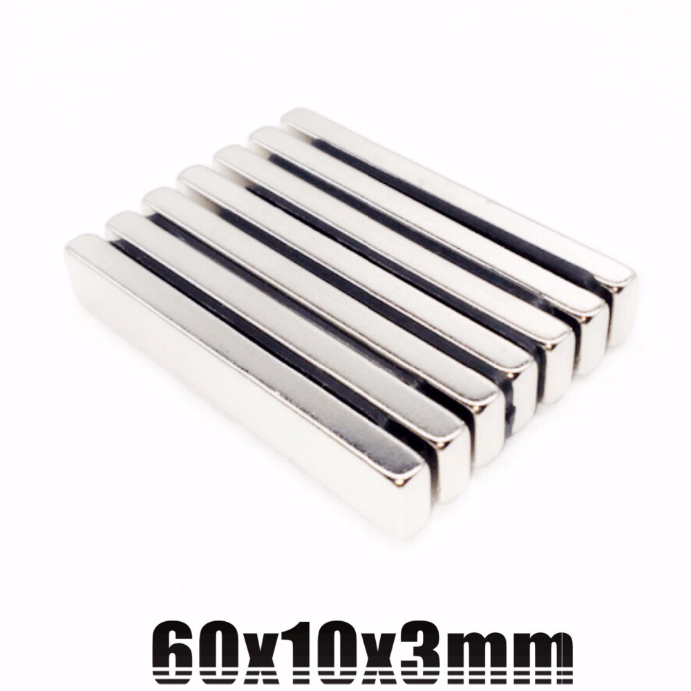 1ชิ้น แม่เหล็ก 60x10x3มิล Magnet Neodymium 60*10*3mm แม่เหล็กแรงสูง สี่เหลี่ยม 60x10x3mm แม่เหล็กแรงดึงดูดสูง แม่เหล็กดู