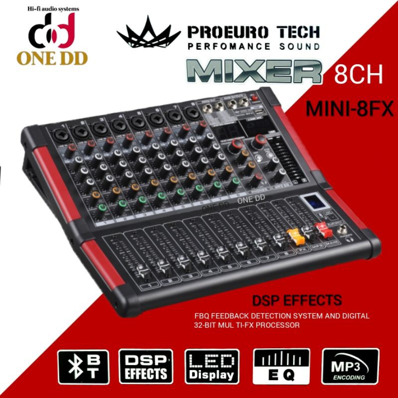 มิกเซอร์ mixer proeuro tech MINI-8FX
