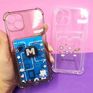 พร้อมส่งเคส i6/6+/7/8/7+/8+/11เคสนิ่มใสมุมกันกระแทกกันกล้องTPUด้านหลังมีช่องใส่การ์ด เคสมือถือกันกล้อง เคสใส่การ์ด