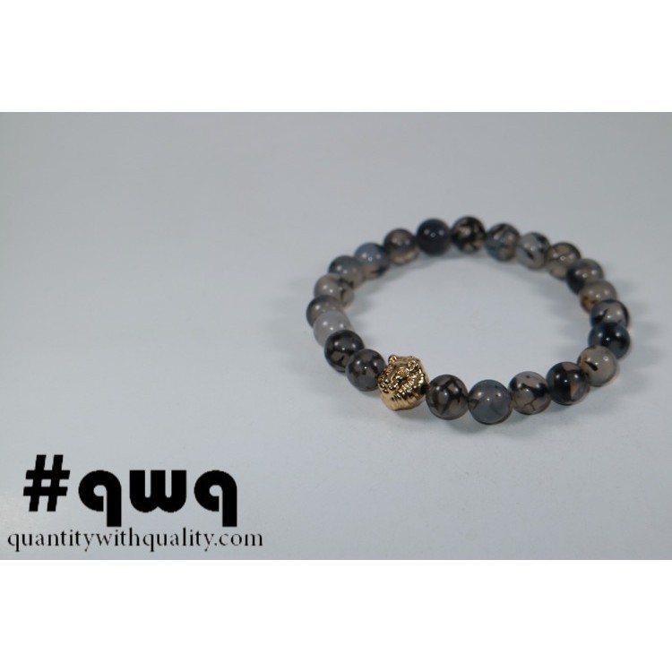 ที่กําหนดเองหินสิงโตเสือโรโดไลท์พังก์swagกําไลข้อมือสร้อยข้อมือ