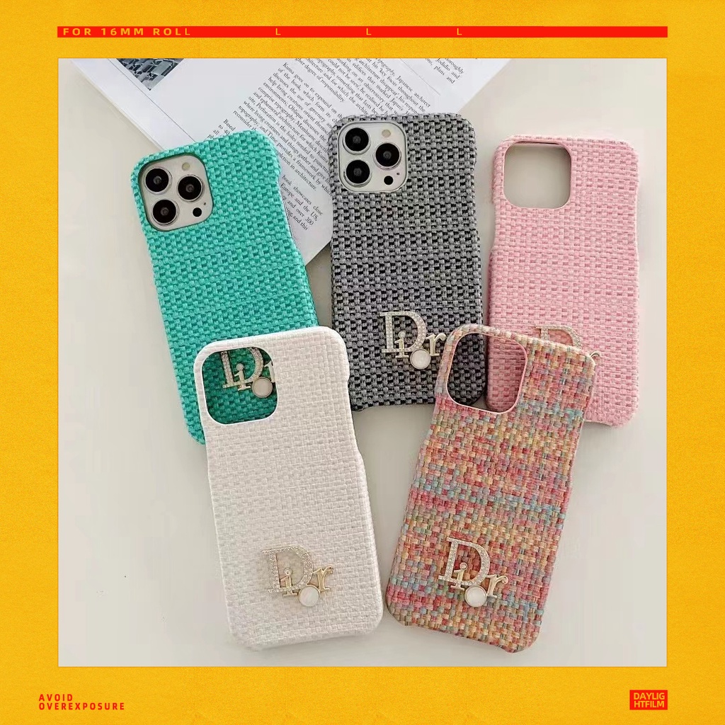 เคสโทรศัพท์มือถือถัก ประดับมุก เพชร สําหรับ iphone 14 13 pro max 12 pro max 7 plus