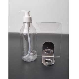 ที่แขวนขวดสแตนเลส Hanging Bottle Stainless ติดผนัง ยึดติดด้วย VHB เทป แข็งแรง ทนทาน พร้อมขวดแอลกอฮอล์ และ แผ่นป้ายอะคริล