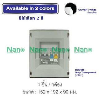 Consumer unit NANO PLUS (LS-Series) ฝา ขาว/ดำใส 2 ช่อง(RCBO/MCB 16A,32A,40A,50A,63A+ลูกย่อย2ลูก)(1ชิ้น) NNP-LS02