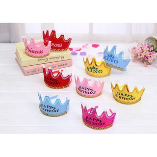 ที่คาดผม วันเกิด มงกุฏ มีไฟ มงกุฎวันเกิด ที่คาดผมมงกุฎ LED Happy Birthday Headband Tiara Crown Hair Prop Party