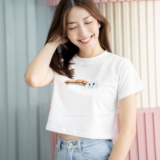 เสื้อครอป ลายwonderful