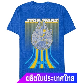 เสื้อยืดสีพื้นคอกลม Star Wars Mens Falcon Speed Graphic T-Shirt discount Star Wars สตาร์ วอร์ส