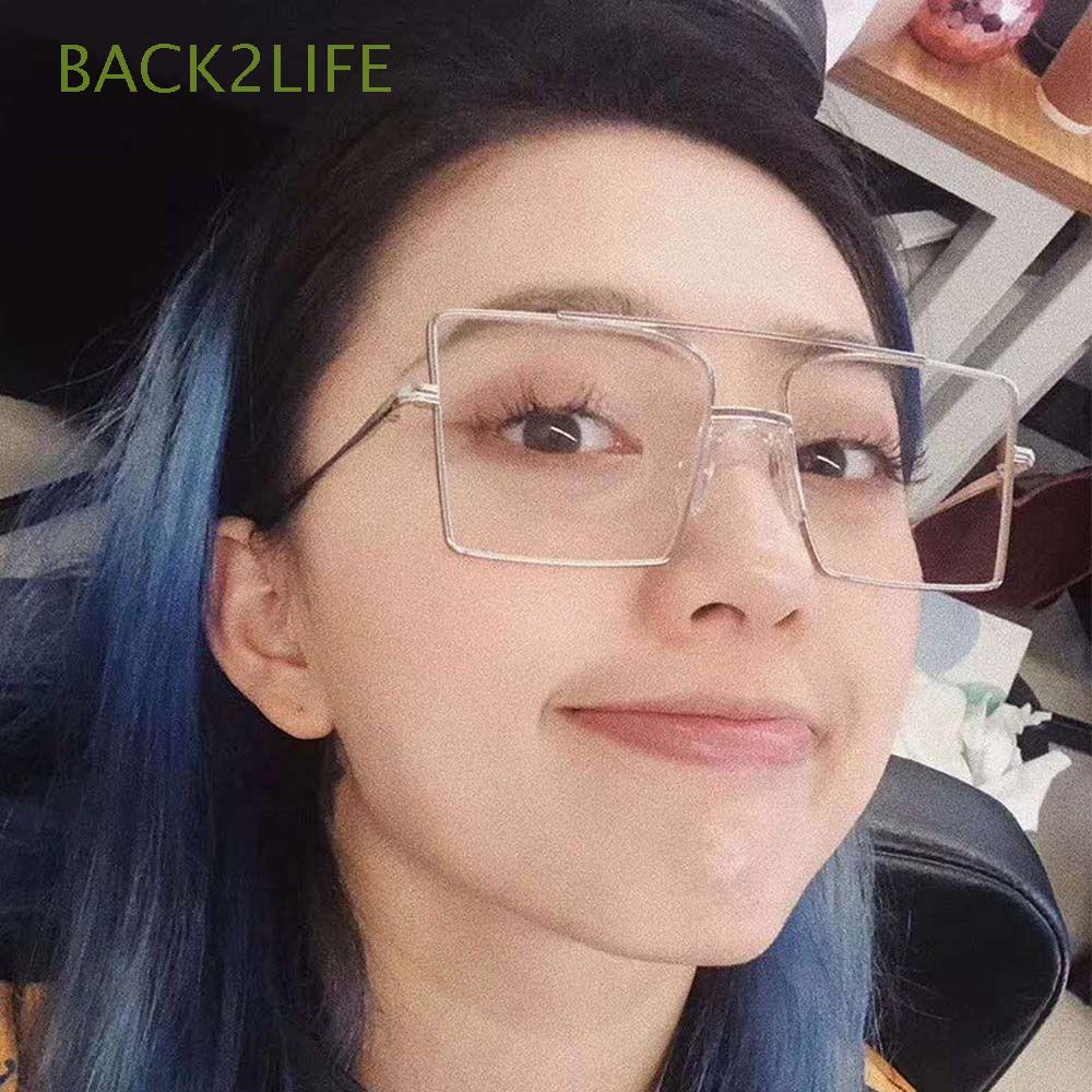 Back2life แว่นตาป้องกันรังสี สีทอง แฟชั่นกรอบโลหะ สีดํา สี่เหลี่ยม ...