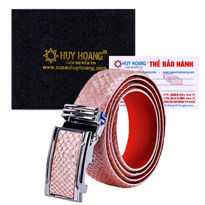 เข็มขัดผู้ชายหนังหลามสีชมพู HF4363