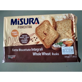 Misura Whole Wheat Rusks ขนมปังโฮลวีท อบกรอบ ชนิดแผ่น 320g