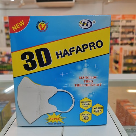 **พร้อมส่ง** 3D Hafapro นำเข้าของแท้ ป้องกัน Virus>99% 1 กล่อง มี 10 ชิ้น