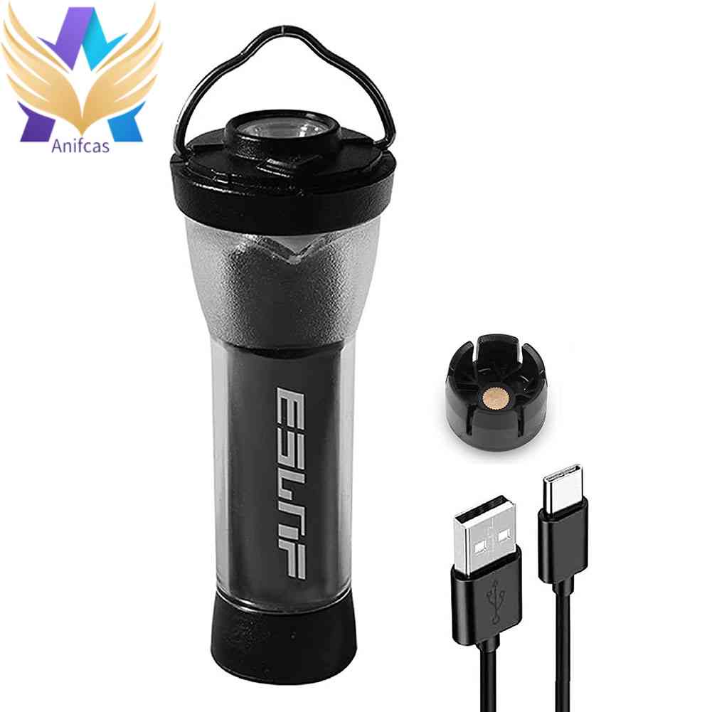 อุปกรณ์แคมป์ปิ้ง ไฟฉาย Usb ชาร์จใหม่ได้ 2600mAh LED แคมป์ปิ้งแขวนไฟ 3 แบบแขวน กันน้ํา สีดํา สําหรับตั้งแคมป์ เดินป่า เต็นท์ กลางแจ้ง