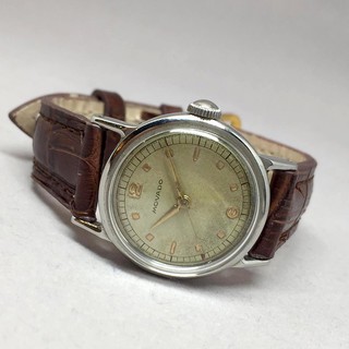 MOVADO 1950 Vintage millitary ไขลาน Unisex size 28mm หน้าปัดขาวเดิม