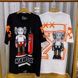 เสื้อยืดแขนสั้น Kawsนวม off whiteS-3XL