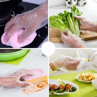 ถุงมือพลาสติกใส หนา เหนียว (Food Grade) 100 ชิ้น 🤗🖐👍Disposable Plastic Gloves สัมผัสอาหารได้ ปลอดภัย 👍👍