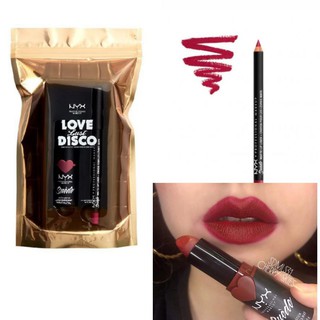 (เค้าเตอร์ไทย แท้100%) Nxy Love Lust Disco suede matte Lip kit #05 Cherry Skies